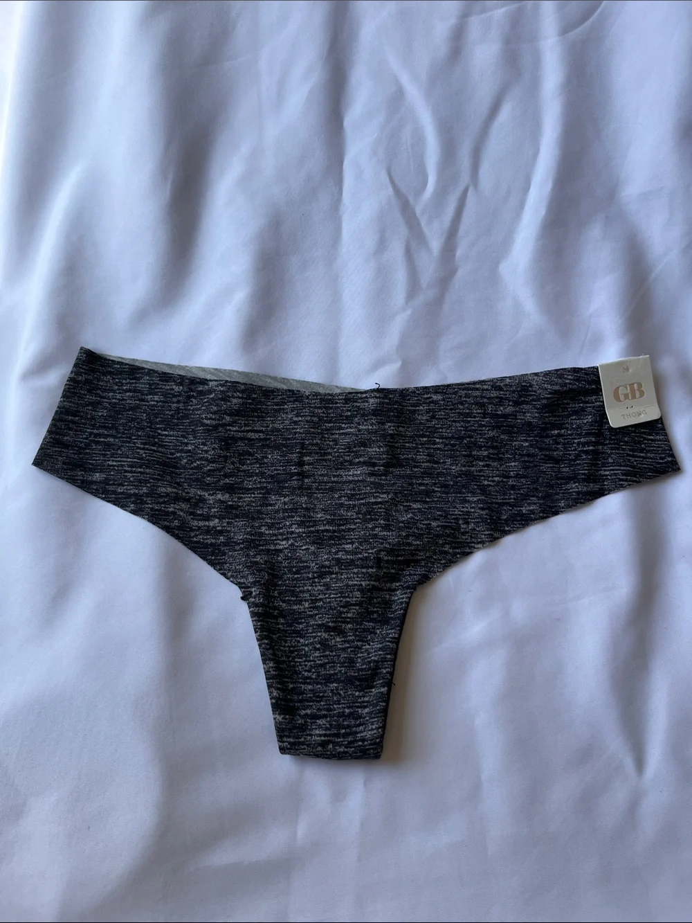 Gianni Bini Seamless Kids Thong Panty - Heather Gray/Black